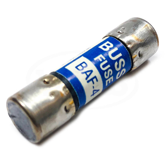 BAF-4 Bussmann Fuses, Fuse, 4 Amp, 250 VAC, IR 200A-250VAC, IR 10kA-125VAC