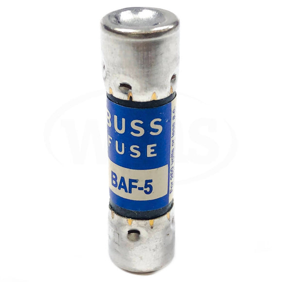 BAF-5 Bussmann Fuse, Fuse, 5 Amp, 250 VAC, IR 200 A-250 VAC, IR 10 kA-125 VAC