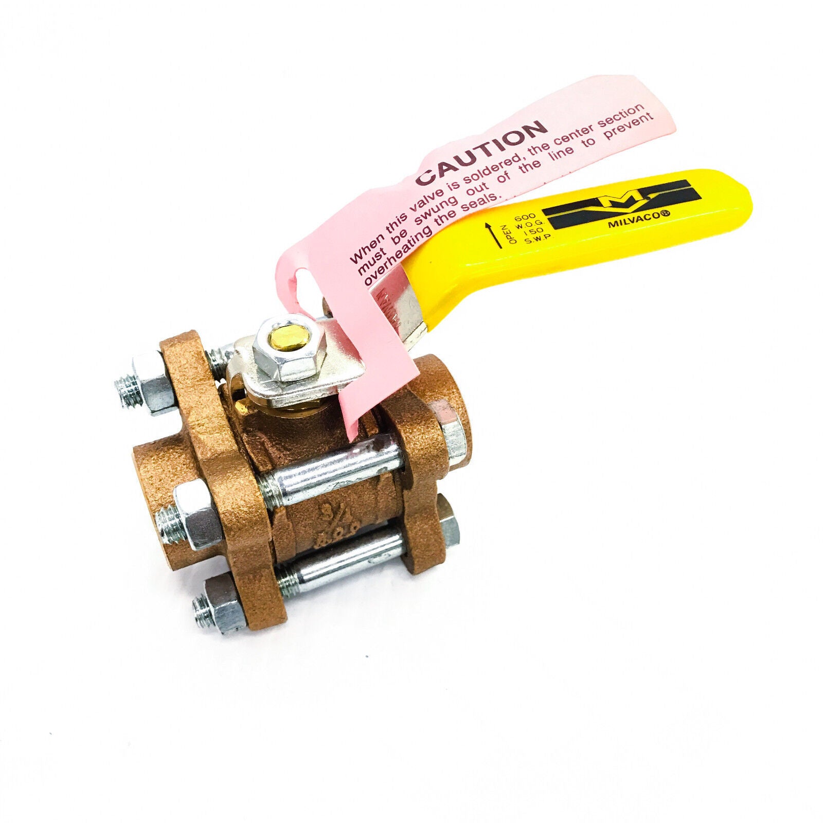 Milvaco 3/4" 600 WOG 150 SWP Full-Port Bronze Ball Valve - 0