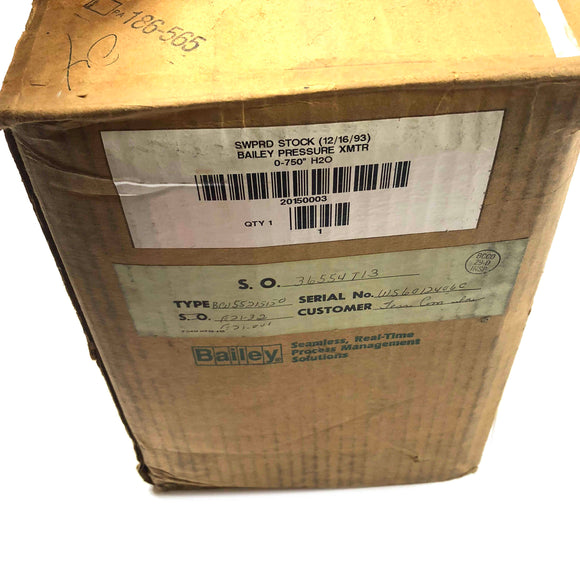Bailey BCN55215150 Pressure Transmitter, 0-750" H20