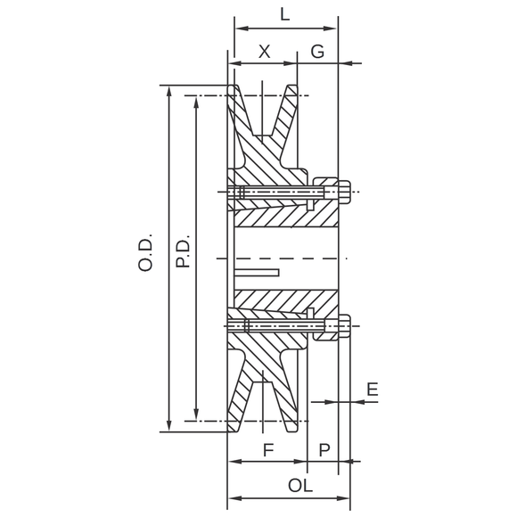 BK36H AMEC 3.75" "H" Style BK Single Groove V-Pulley