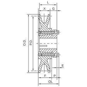 BK60H 5.75" "H" Style BK Single Groove V-Pulley - 0