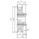 BK62H AMEC 5.95" "H" Style BK Single Groove V-Pulley-3