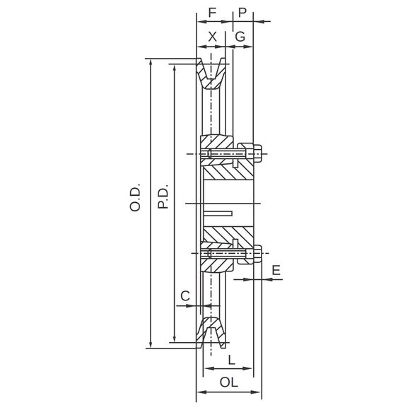 BK75H 7.25" "H" Style BK Single Groove V-Pulley