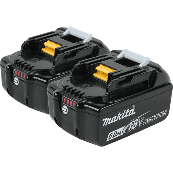 BL1860B-2 Makita 18V LXT Lithium-Ion 6.0Ah Battery, 2 Pack