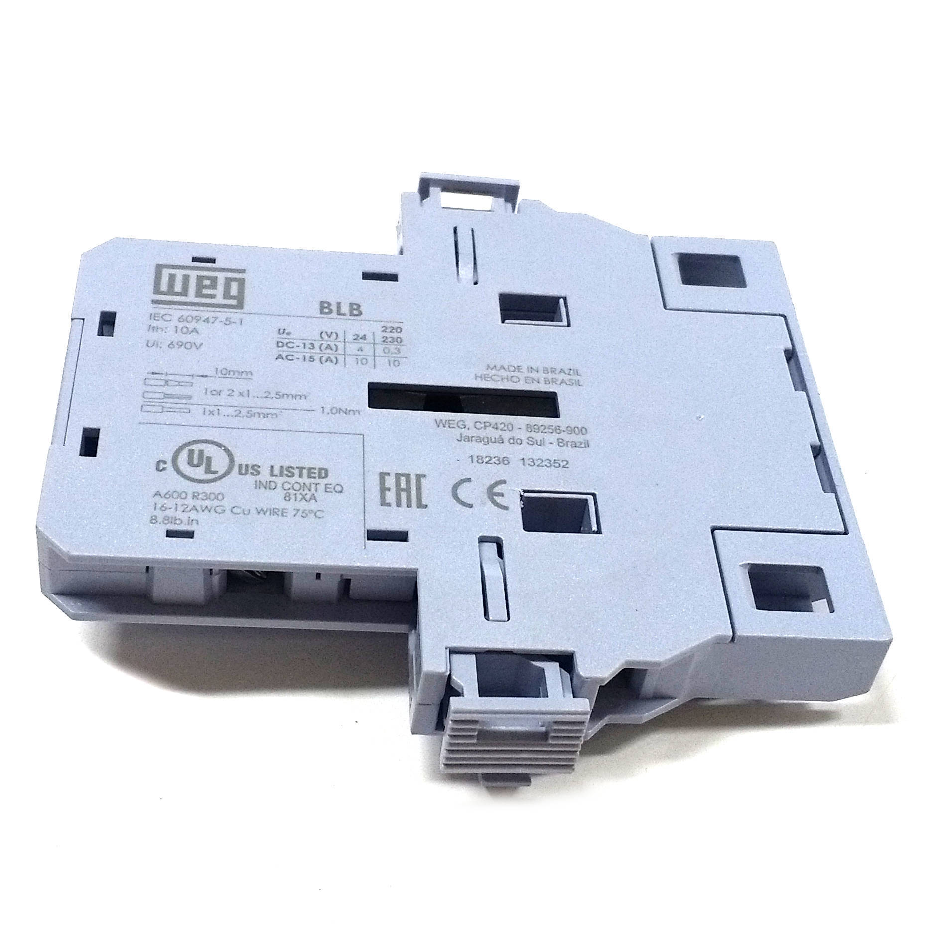BLB-02 WEG Side Mounted Auxiliary Contact Block - 0