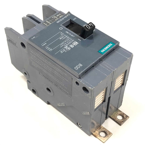 BQD240 Siemens Circuit Breaker 2P, 1PH, 40A, 277/480V, 14kA@480V