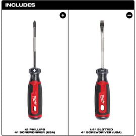 MT200-2 Milwaukee 2-Piece Cushion Grip Screwdriver Set