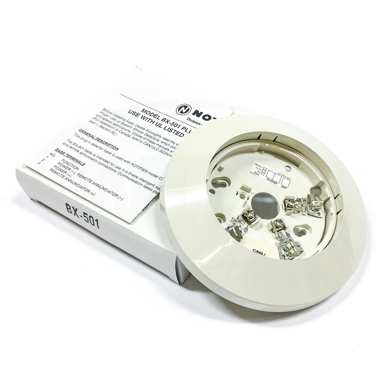 Notiifier BX-501 Plug-in Detector Base, White - 0