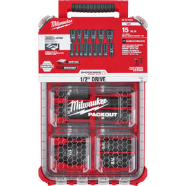 SHOCKWAVE Impact Duty Socket 1/2 Dr 15PC SAE PACKOUT Set