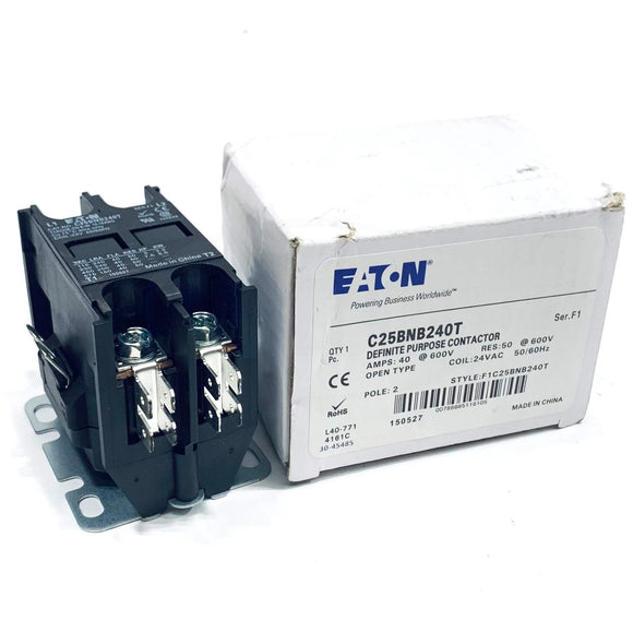C25BNB240T Eaton Definite Purpose Contactor 40A, 277 Vac, 60 Hz