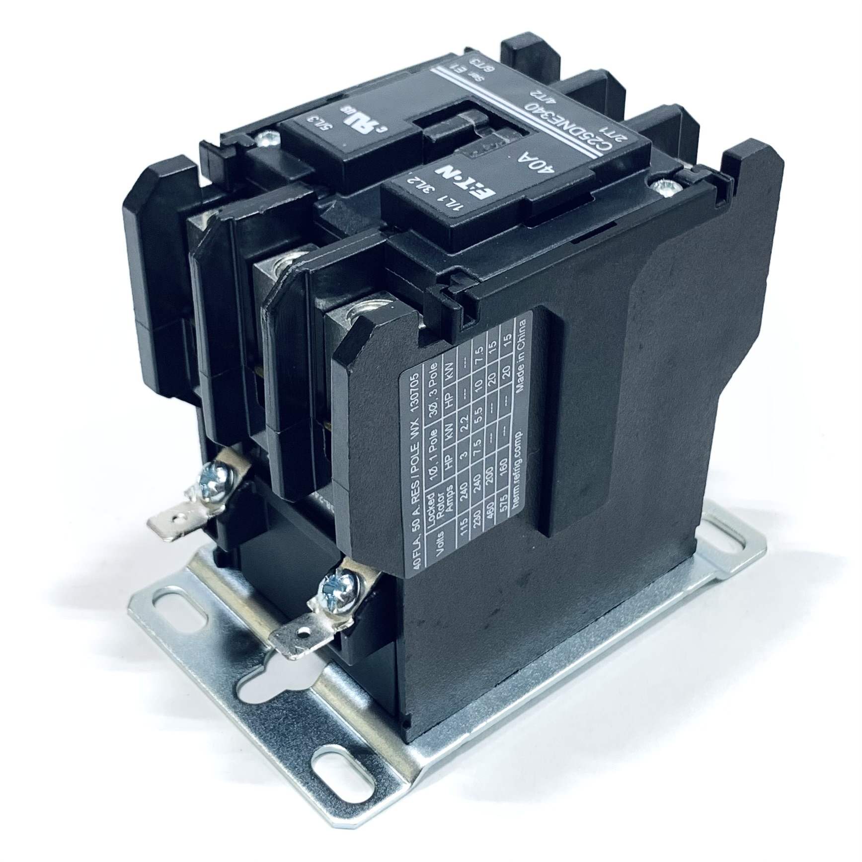 C25DNE340B Eaton Definite Purpose Contactor, 208V/50 Hz, 240V/60 Hz,