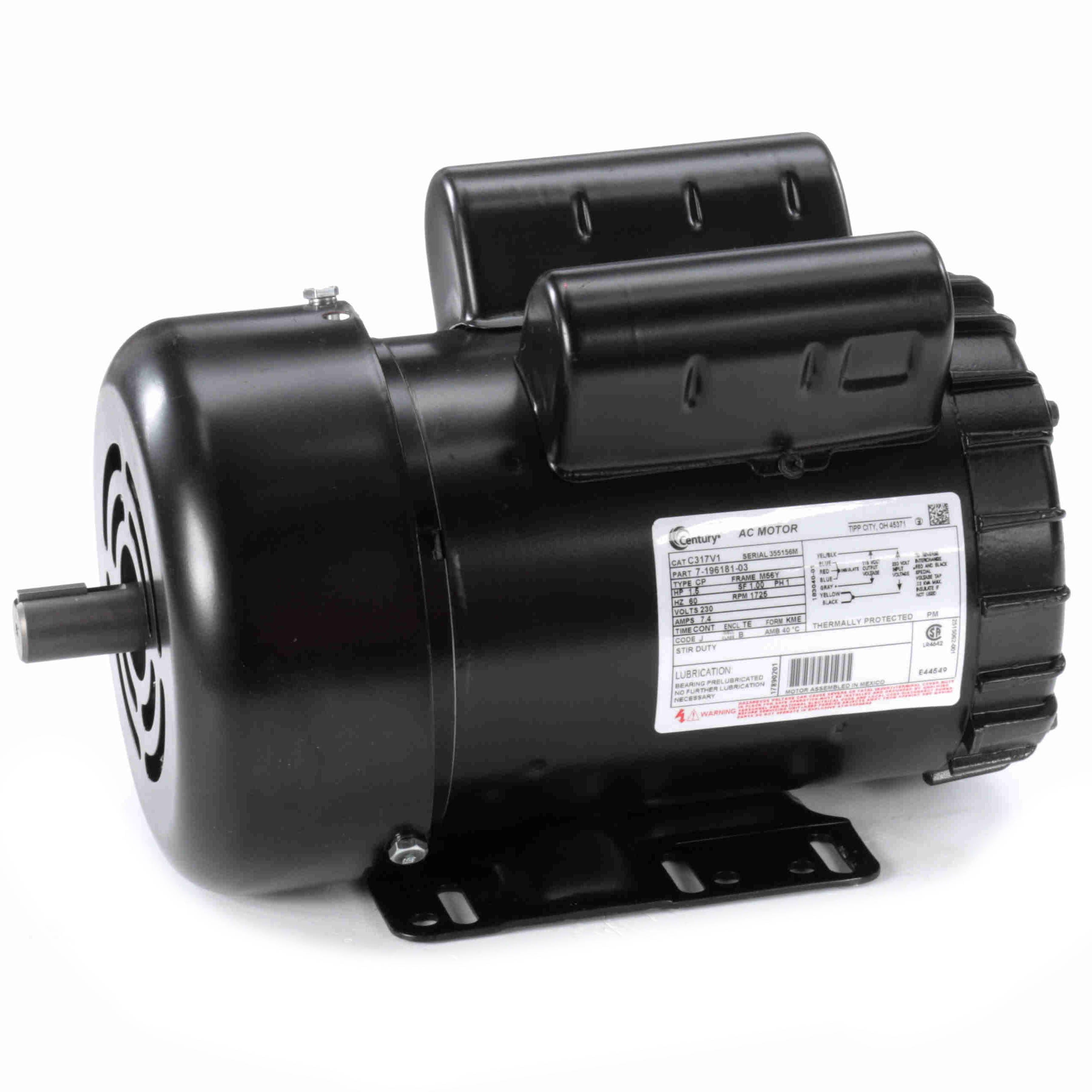C317V1 Century 1.5HP Grain Stirring Electric Motor, 1800RPM