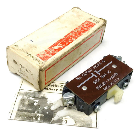 C320KA1 Cutler-Hammer Aux Contact, 1NO
