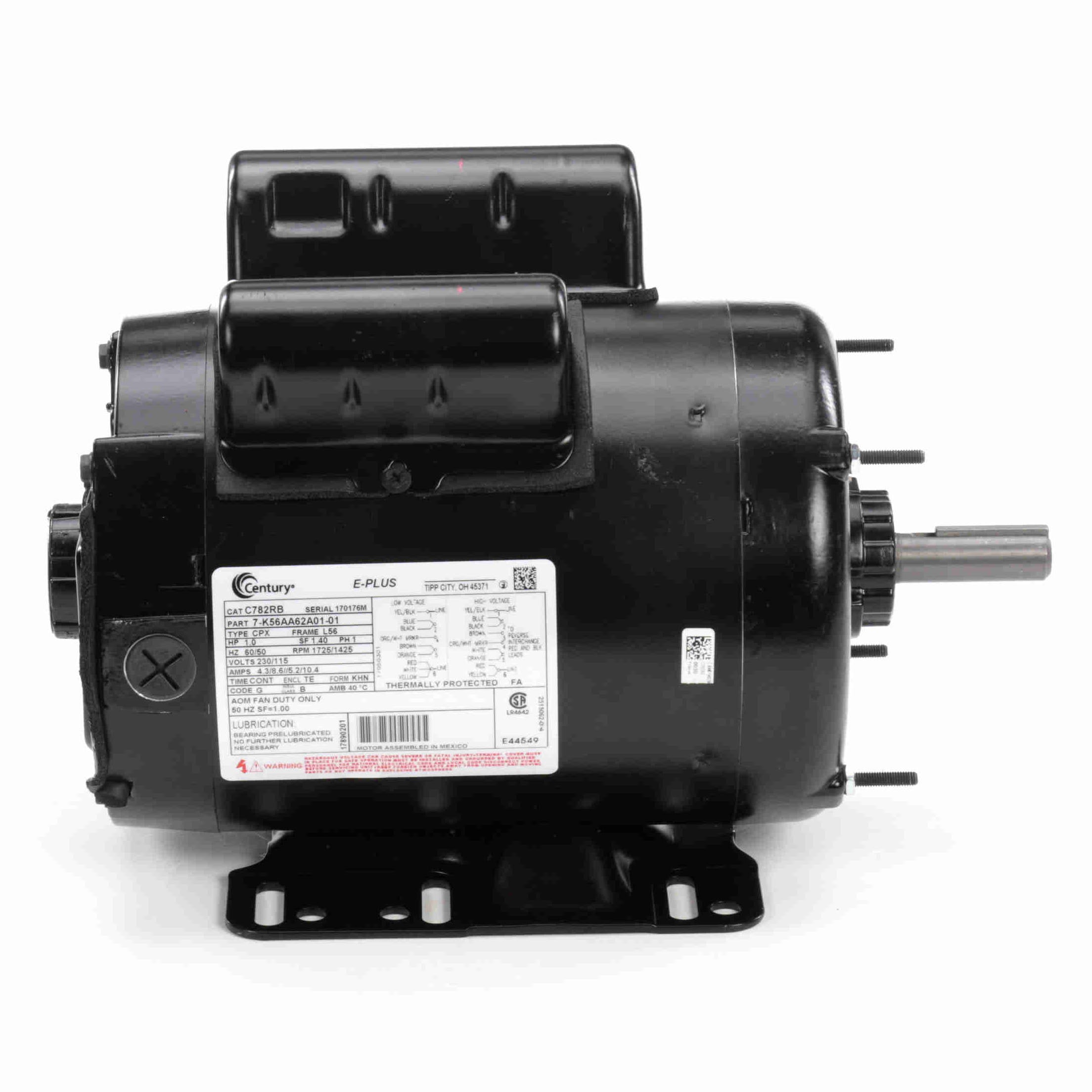C782RB Century 1HP Belt Drive Fan Electric Motor, 1725RPM - 0