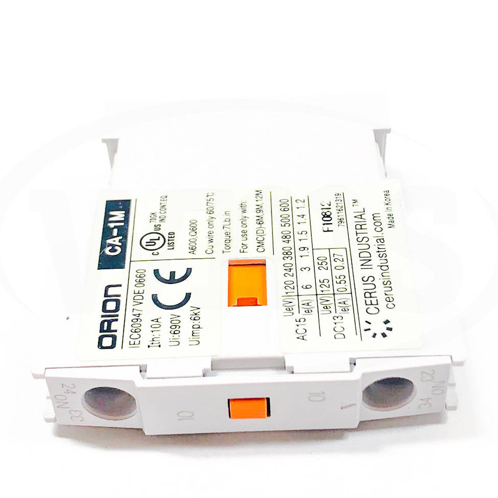 CA-1M Orion Side-Mount Auxiliary Contact, NO 10 Amps