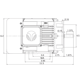 CB3-AL-TF-56C-2-B-D-1 Techtop 1HP Cobra Electric Motor, 3600RPM - 0
