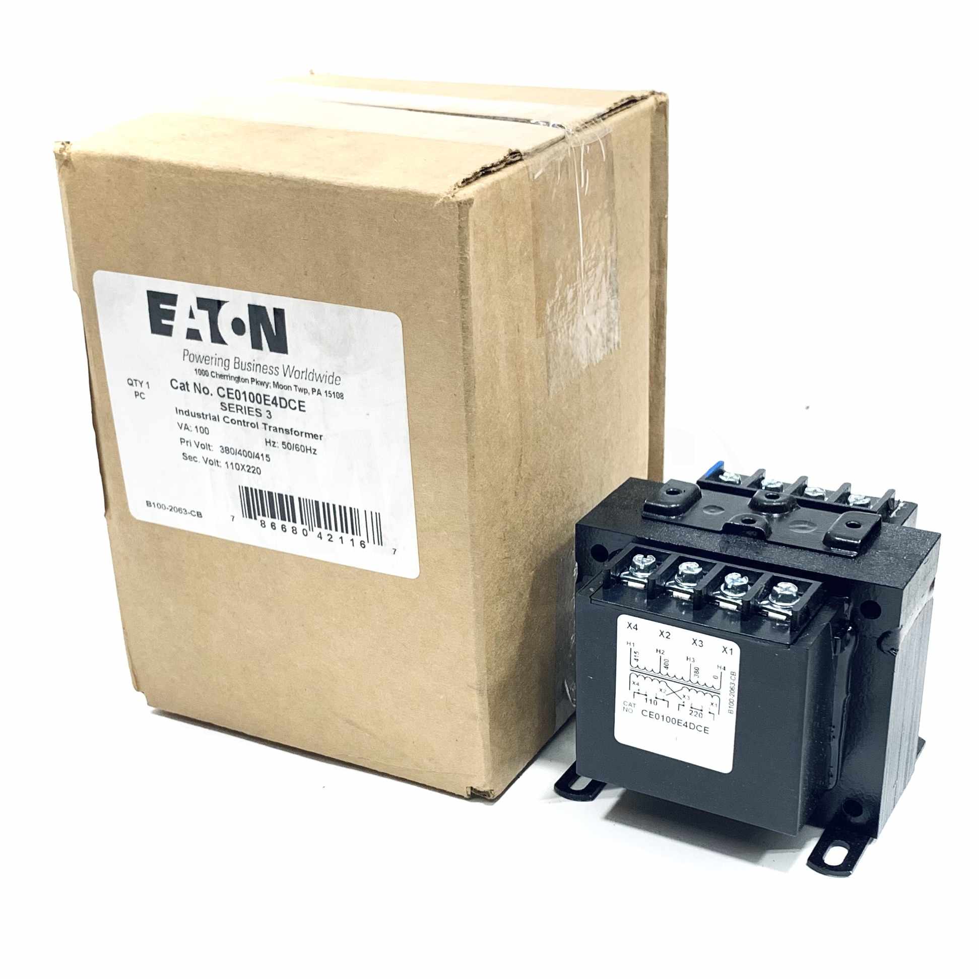 CE0100E4DCE Eaton Transformer 380/400/415V, 50/60 Hz, Screw w/Jumper Link