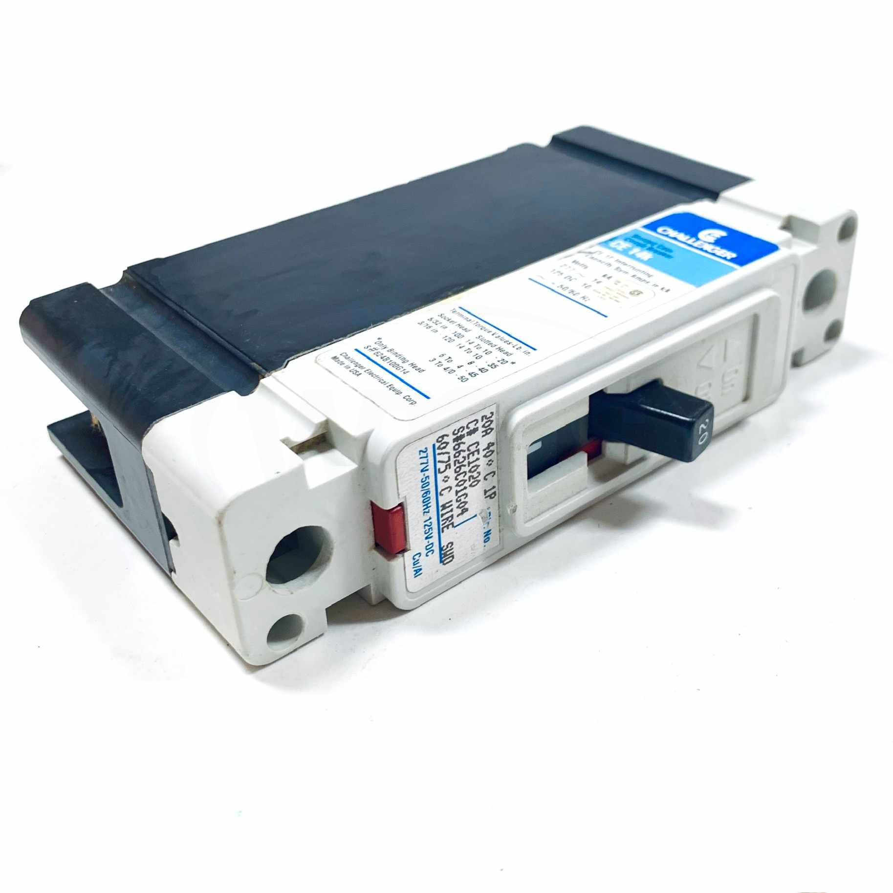 CE1020 Challenger Molded Case Circuit Breaker, 277V-50/60Hz 125V-DC