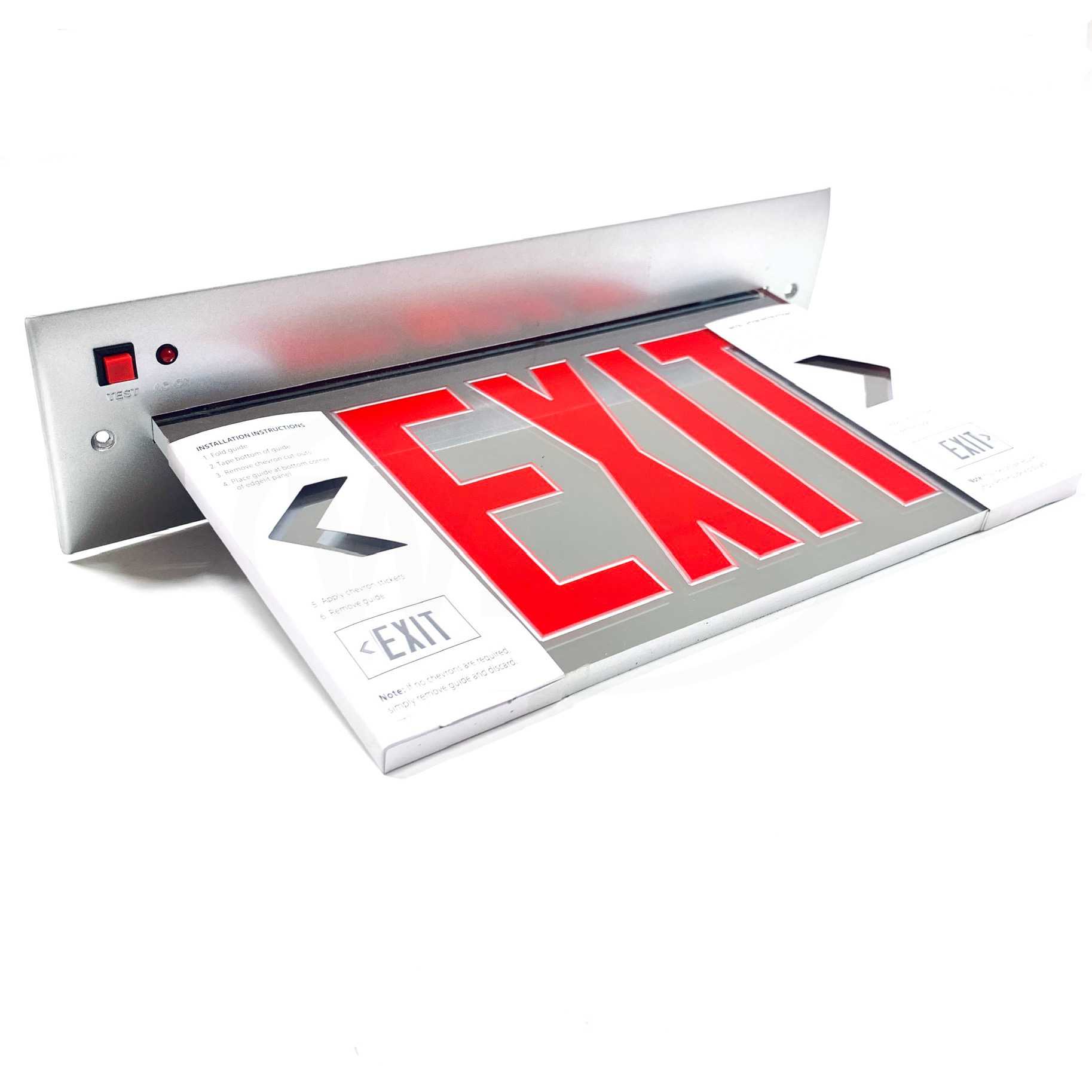 CEL-2-B-RM-BA-R Mule Recessed Mount Edge-Lit LED Exit Sign