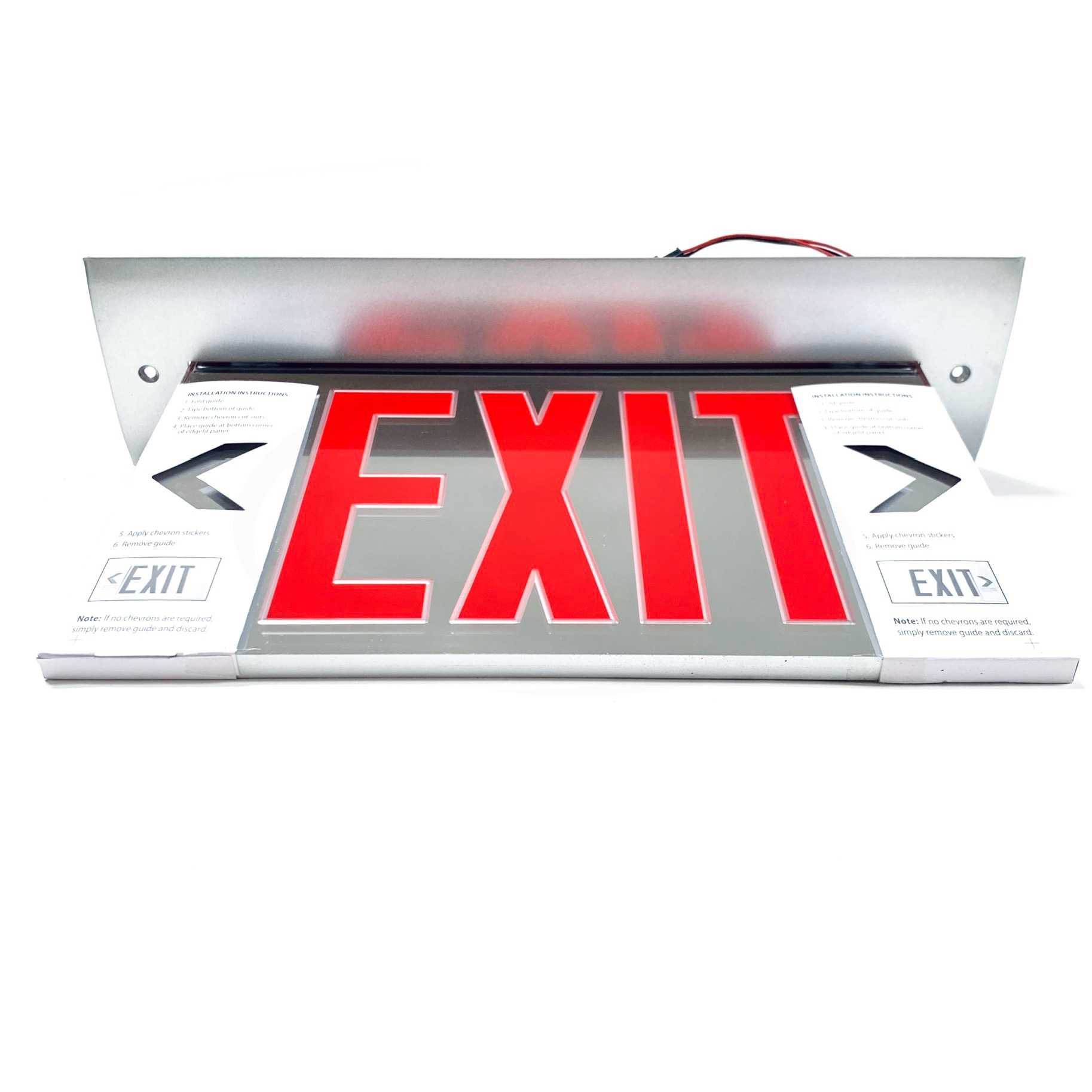 CEL-2-B-RM-BA-R Mule Recessed Mount Edge-Lit LED Exit Sign - 0