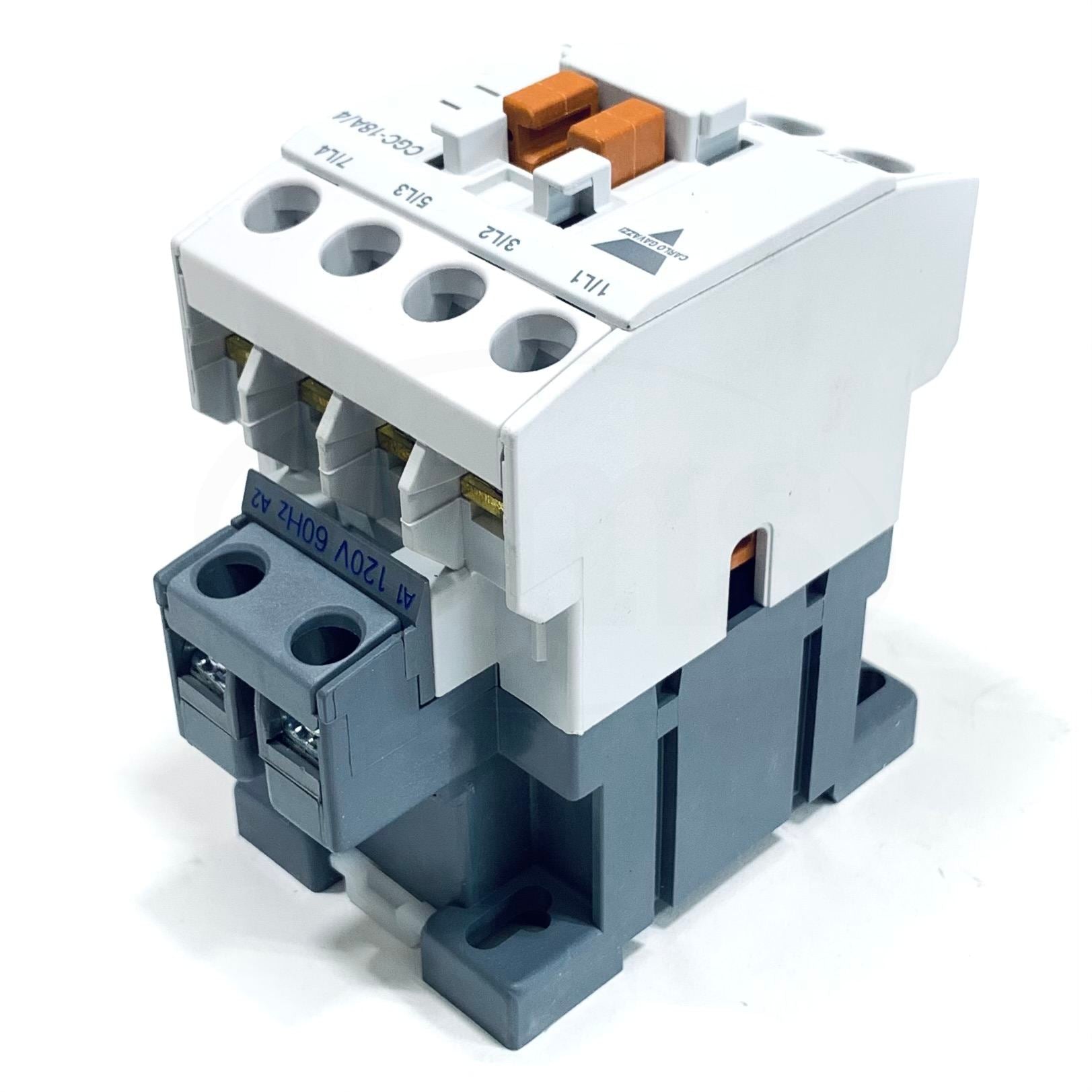 CGC-18A/4 Carlo Gavazz 3 Pole Contactor,i 40 A, 7.5 kW, 120 V Coil