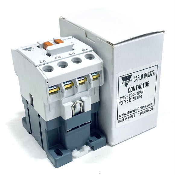 CGC-18A/4 Carlo Gavazz 3 Pole Contactor,i 40 A, 7.5 kW, 120 V Coil