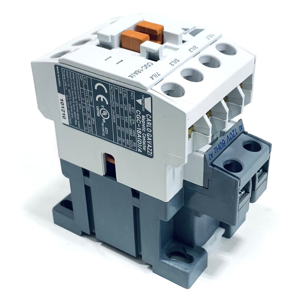 CGC-18A/4 Carlo Gavazz 3 Pole Contactor,i 40 A, 7.5 kW, 120 V Coil
