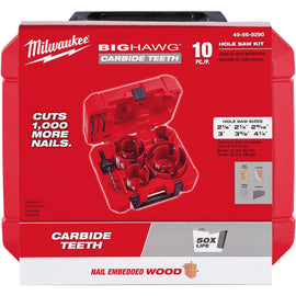 49-56-9290 Milwaukee 10-Piece BIG HAWG with Carbide Teeth Hole Saw Kit
