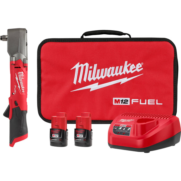 2565-22 Milwuakee M12 FUEL 1/2" Right Angle Impact Wrench w/ Friction Ring Kit