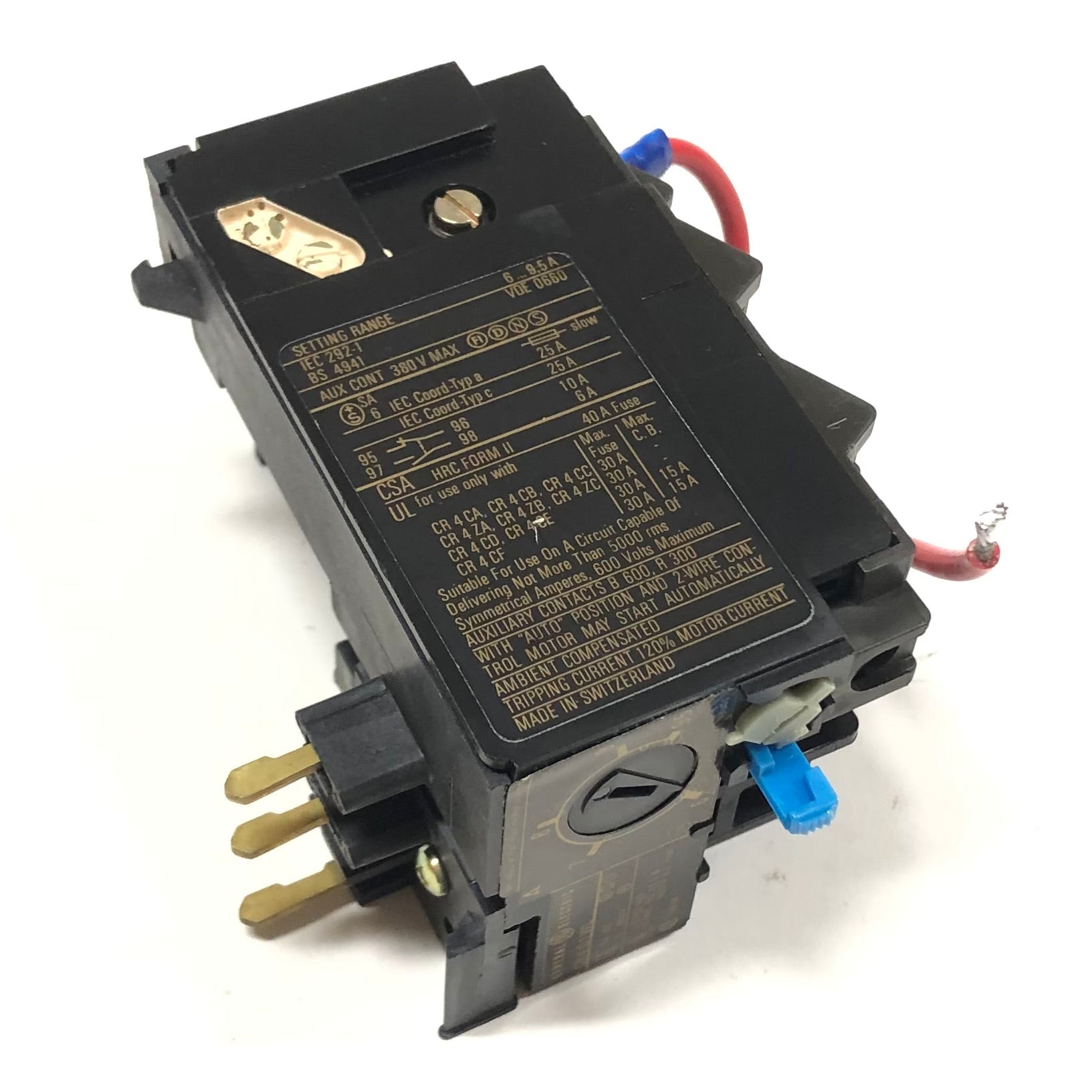 CR4G1WL General Electric Overload Relay, 6.0-9.0 Amp Range - 0