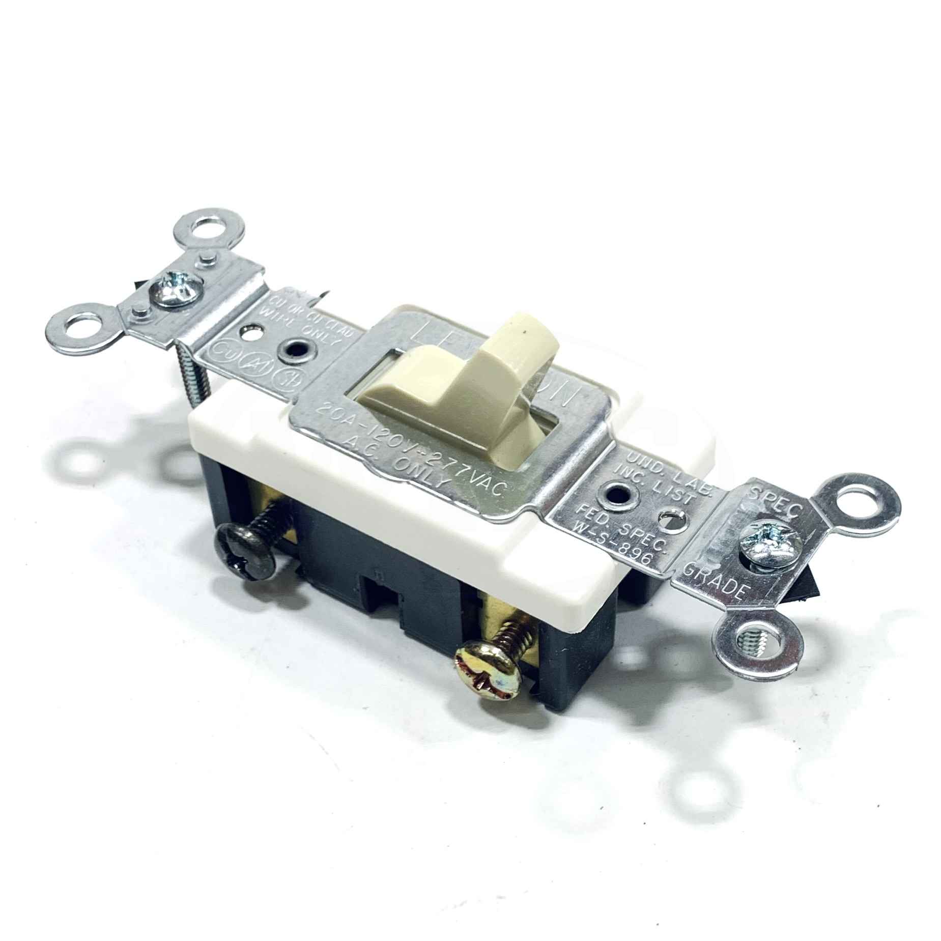 CS320-2I Leviton 3-Way Toggle Switch, 20Amp, 120/277V AC, Ivory