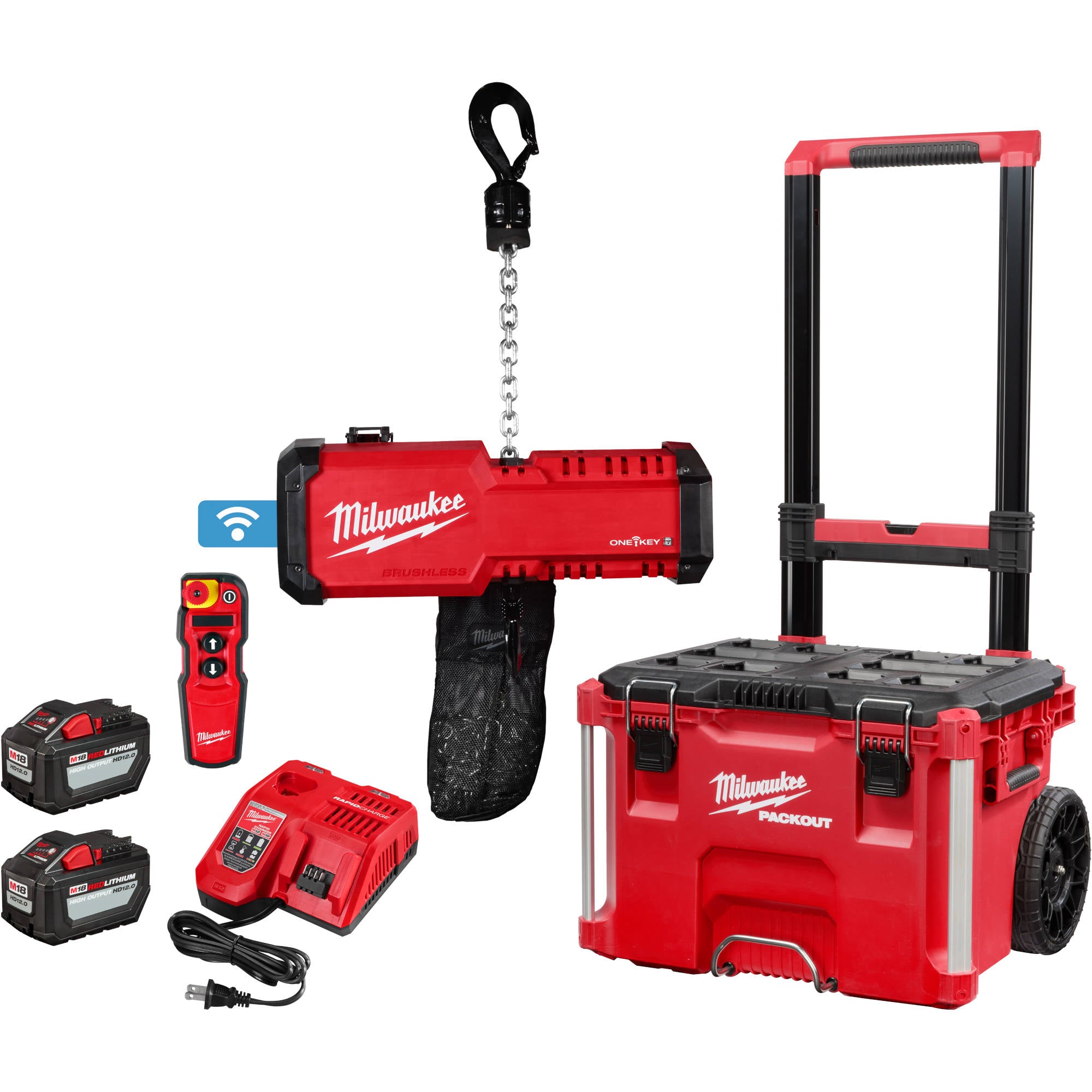 2983-22HD Milwaukee M18 Compact 1-Ton Chain Hoist with ONE-KEY | Witmer ...
