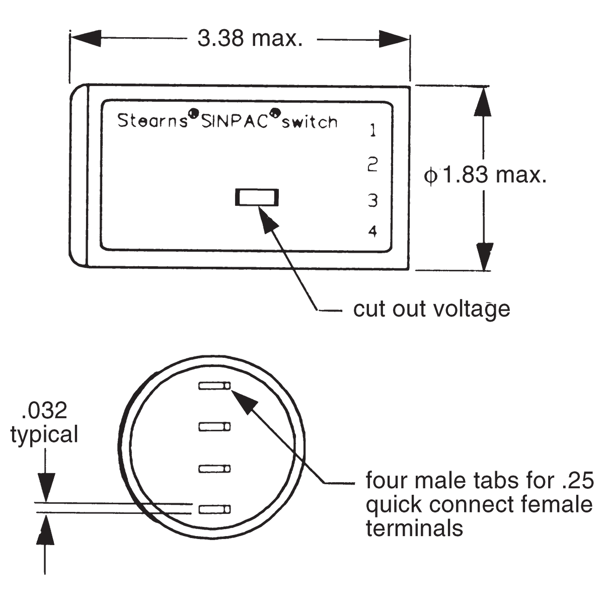 475102515UB3 Stearns SINPAC Instant Reversing Switch | Witmer Motor Service
