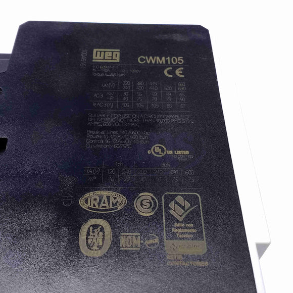 CWM105-00-30V47 WEG 3-Pole IEC Standard Contactor