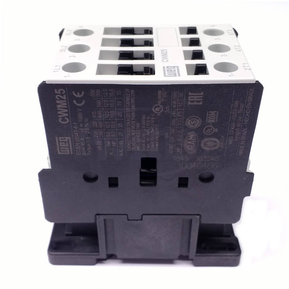 CWM25-00-30V10 WEG IEC Contactor, 25 Amp, 3 NO Power Poles