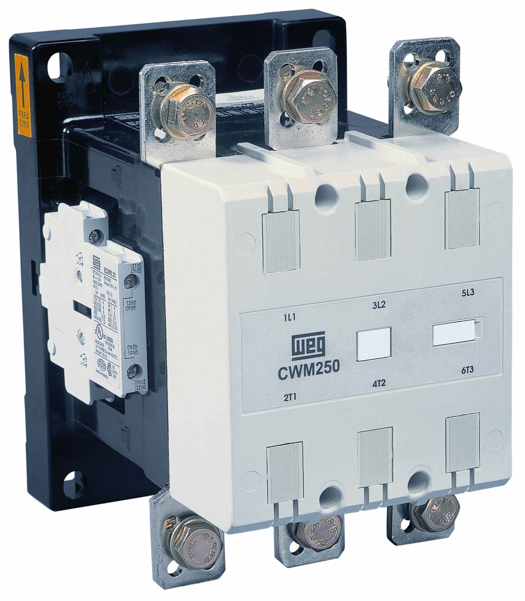 CWM250-22-30E10 WEG IEC Contactor, 250 Amp, 3 NO Power Poles