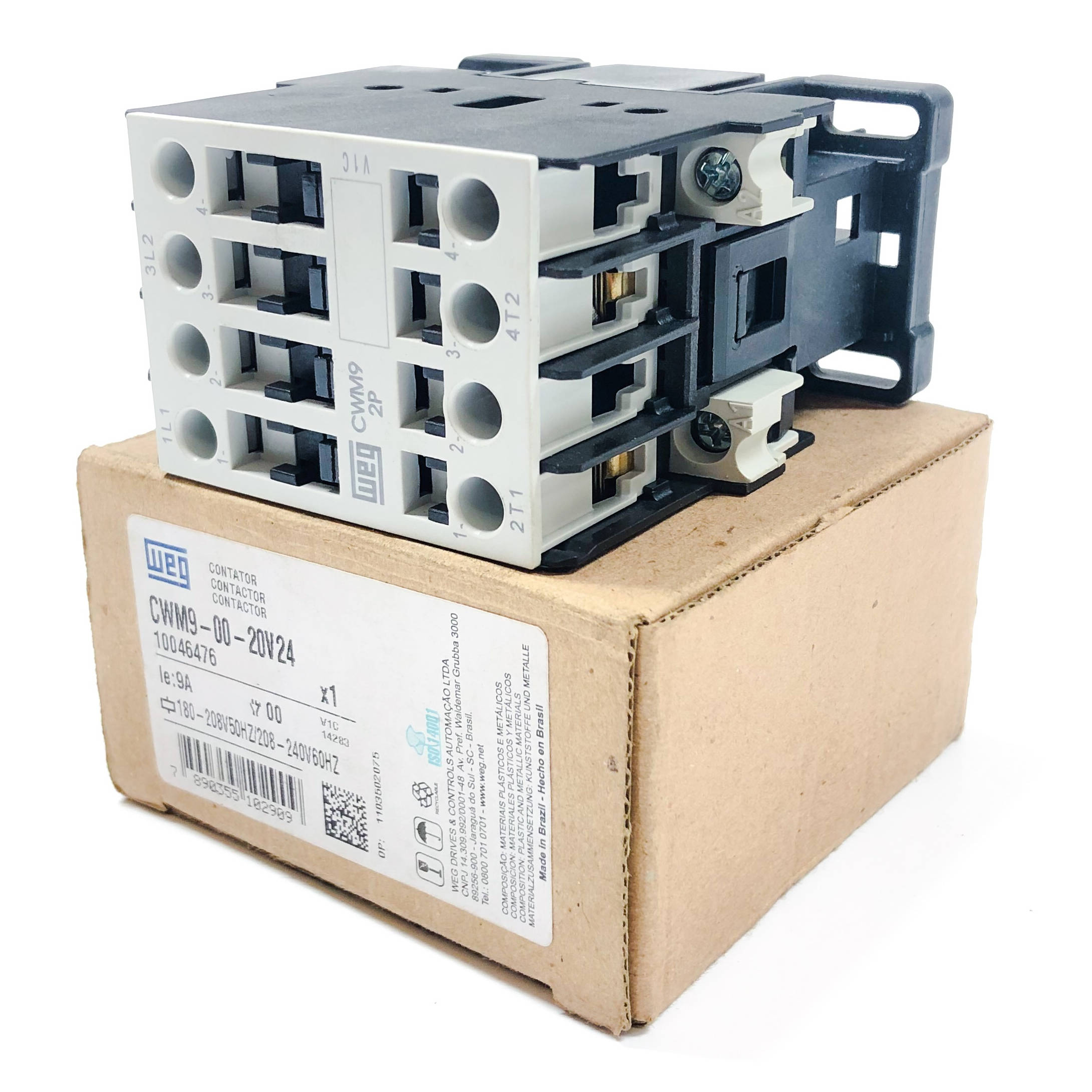 CWM9-00-20V24 WEG IEC Contactor, 9 Amp, 2 NO Power Poles