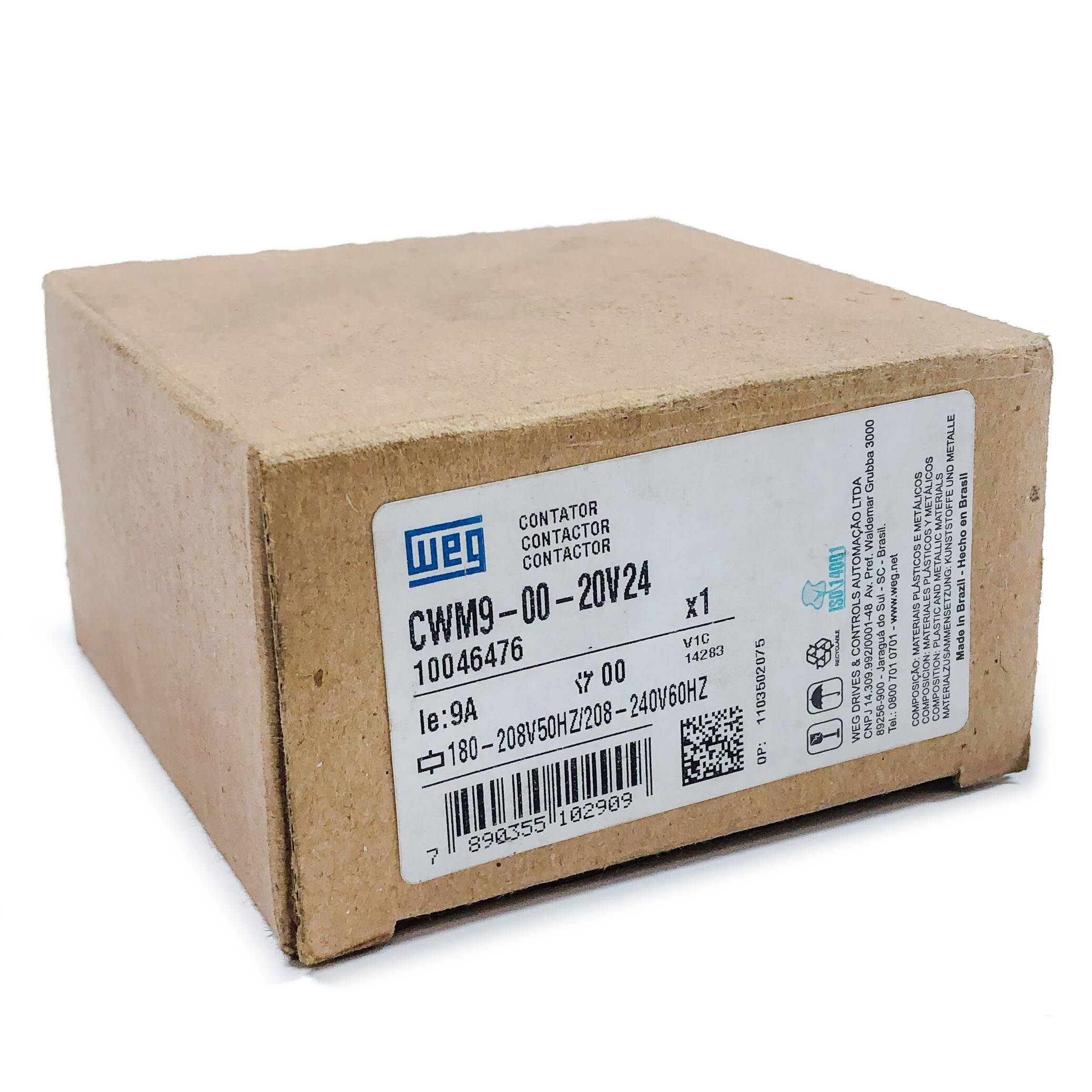 CWM9-00-20V24 WEG IEC Contactor, 9 Amp, 2 NO Power Poles