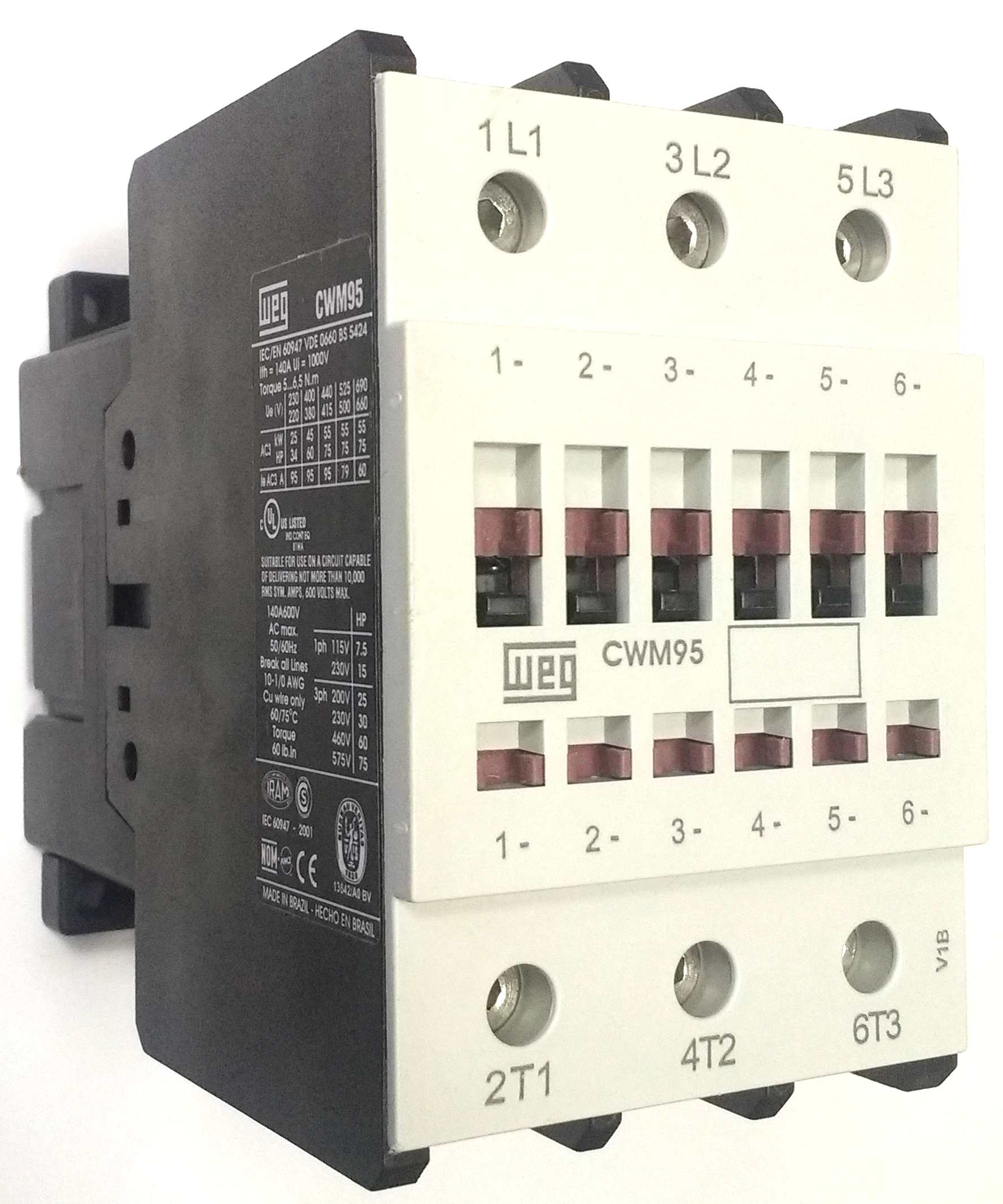 CWM95-11-30V24 WEG IEC Contactor, 95 Amp, 3 NO Power Poles