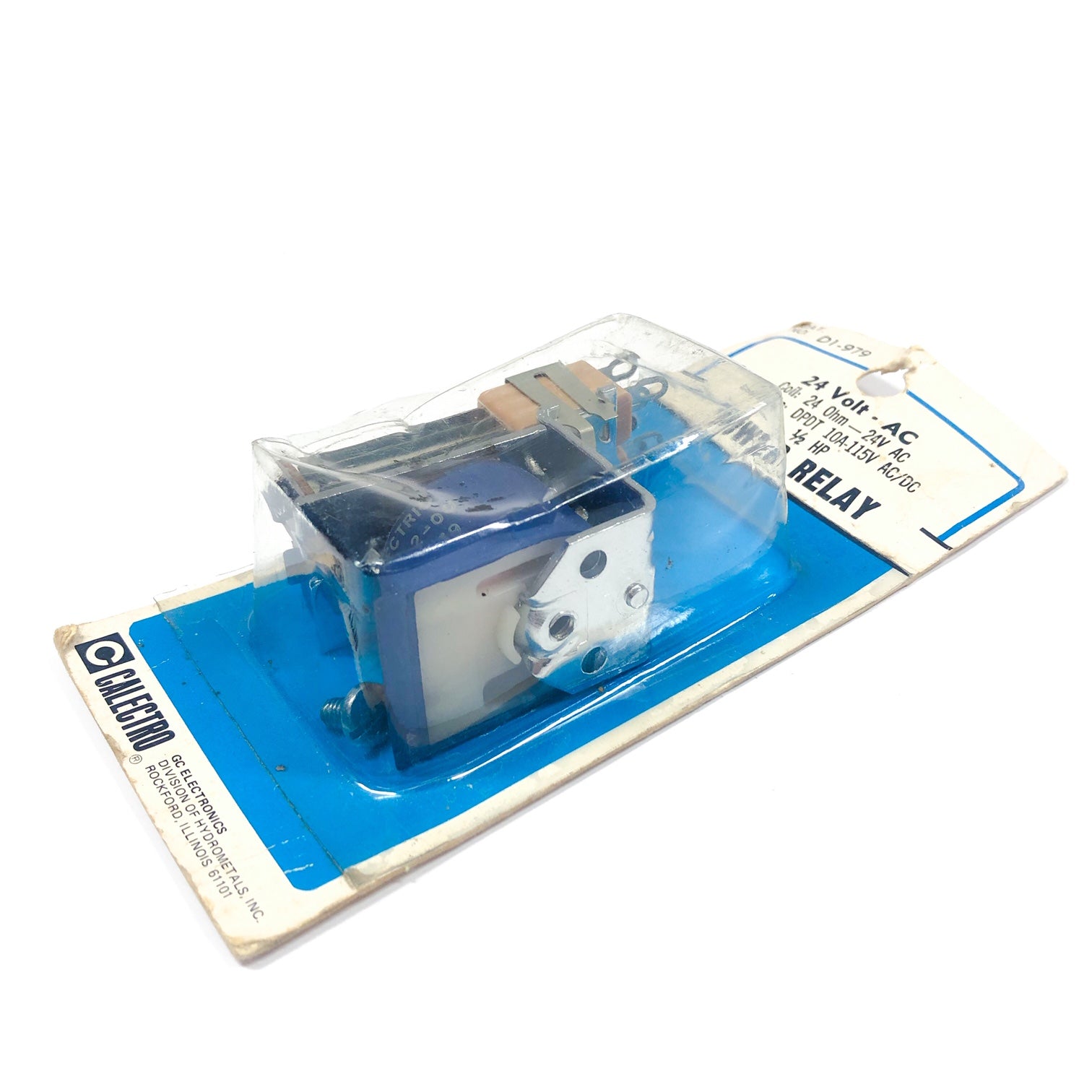 D1-979 Calectro Power Relay, Coil: 24 Ohm, 24 VAC, Contacts: DPDT 10A-115VAC/DC - 0