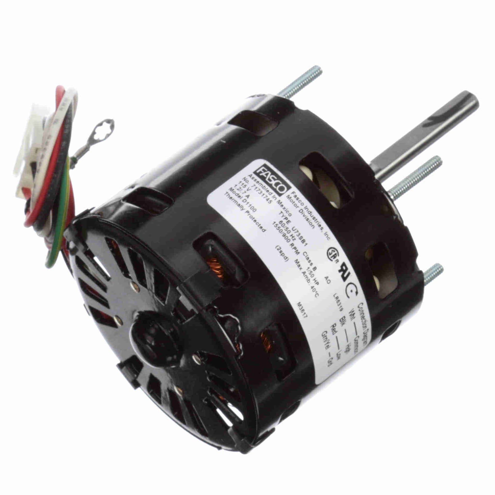 D1100 Fasco 1/50HP OEM Replacement Electric Motor, 1550/900RPM