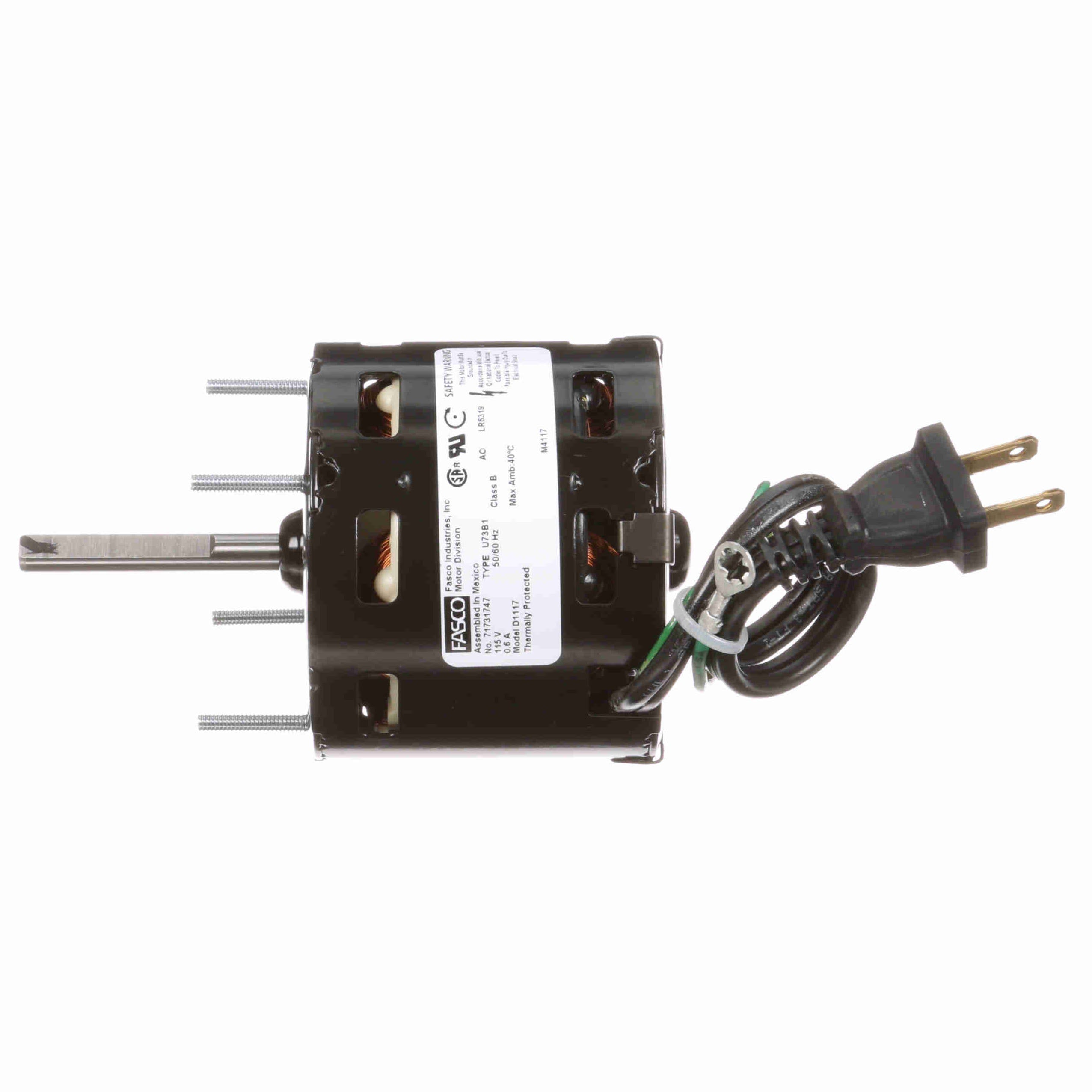 D1117 Fasco 1/65HP Electric Motor, 3.3", 1590 RPM