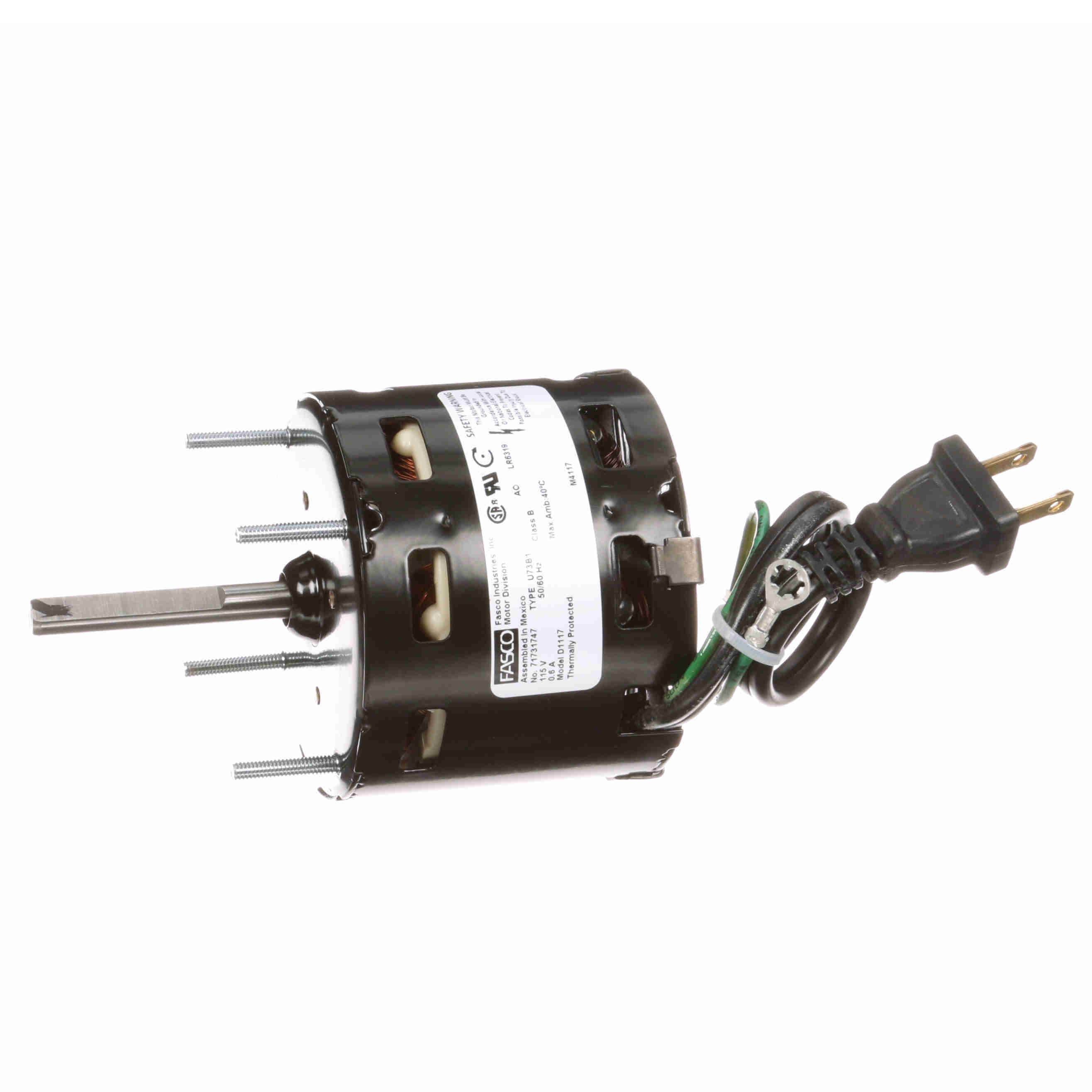 D1117 Fasco 1/65HP Electric Motor, 3.3", 1590 RPM