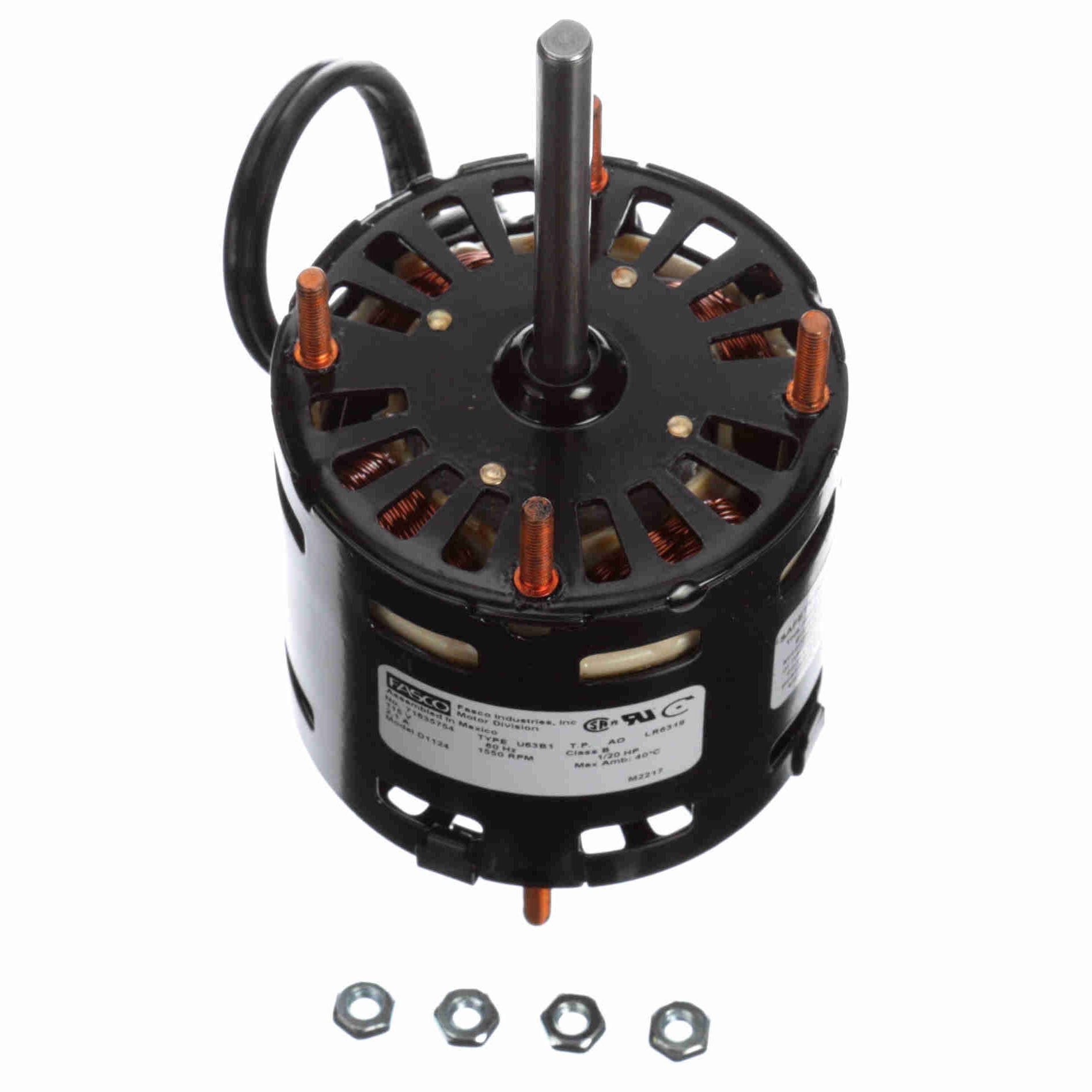 D1124 Fasco 1/20HP OEM Replacement Electric Motor, 1550RPM - 0