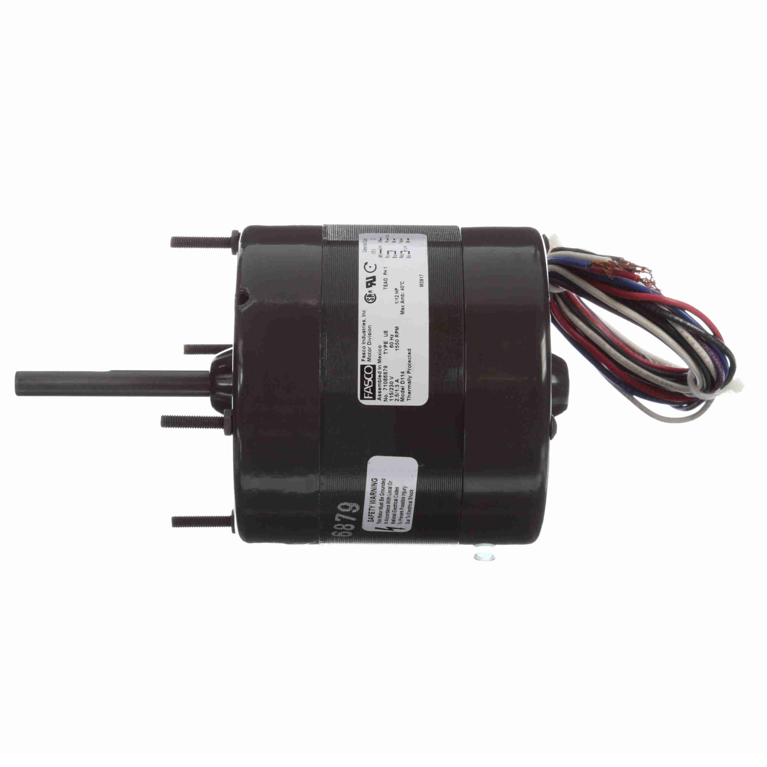 D114 Fasco 1/12HP Fan/Room Air Conditioner Electric Motor, 1550RPM - 0