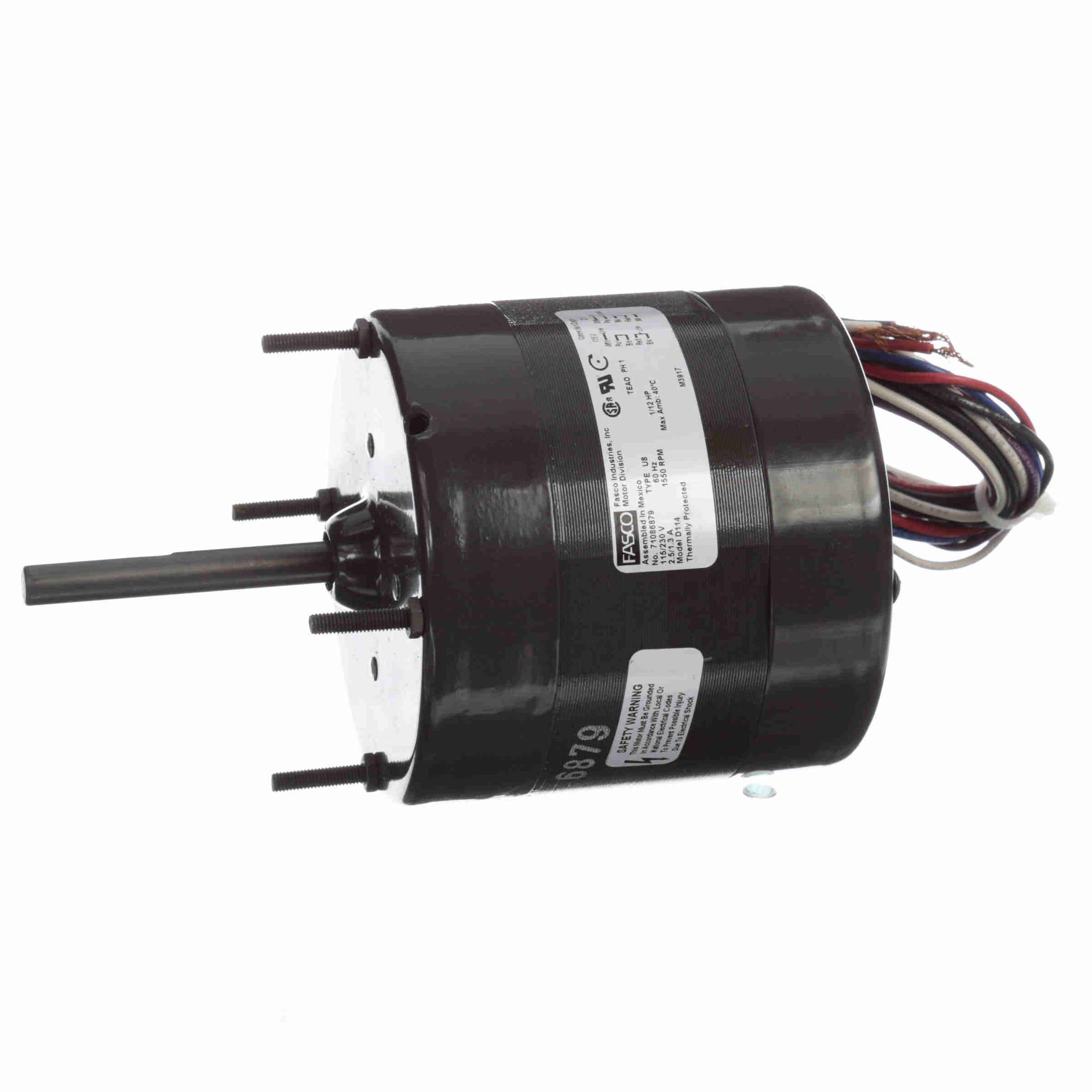 D114 Fasco 1/12HP Fan/Room Air Conditioner Electric Motor, 1550RPM