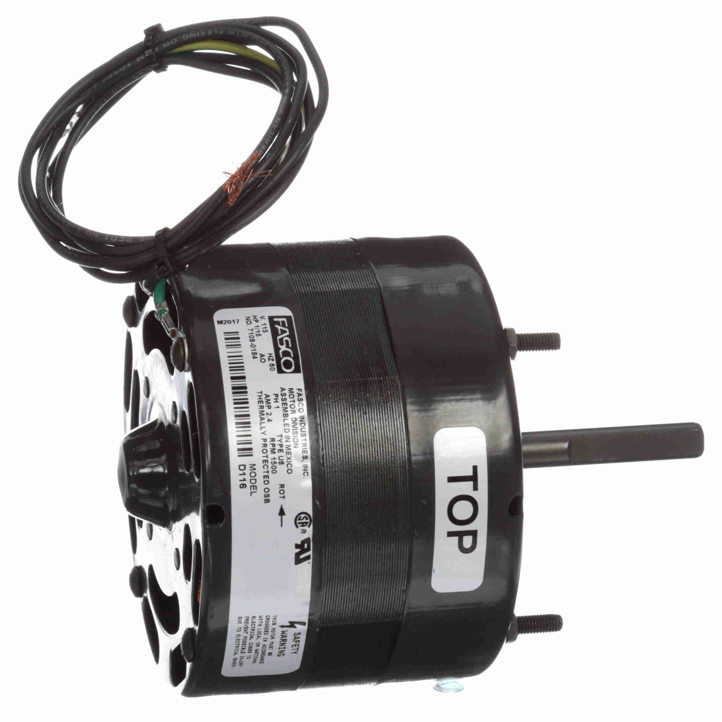 D116 Fasco 1/15HP Fan & Blower Electric Motor, 1500 RPM