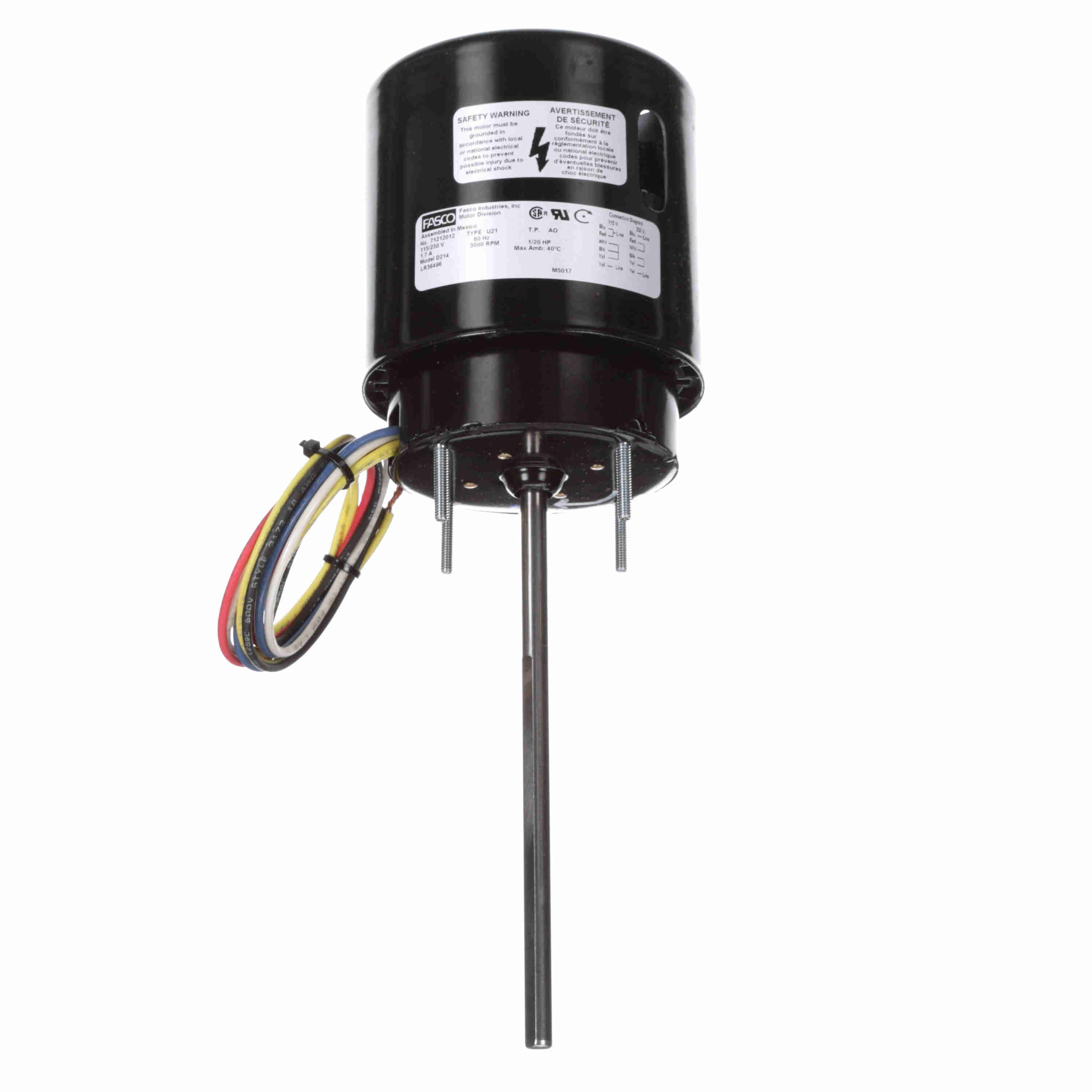 D214 Fasco 1/20HP Electric Motor, 3000RPM, 3.3"