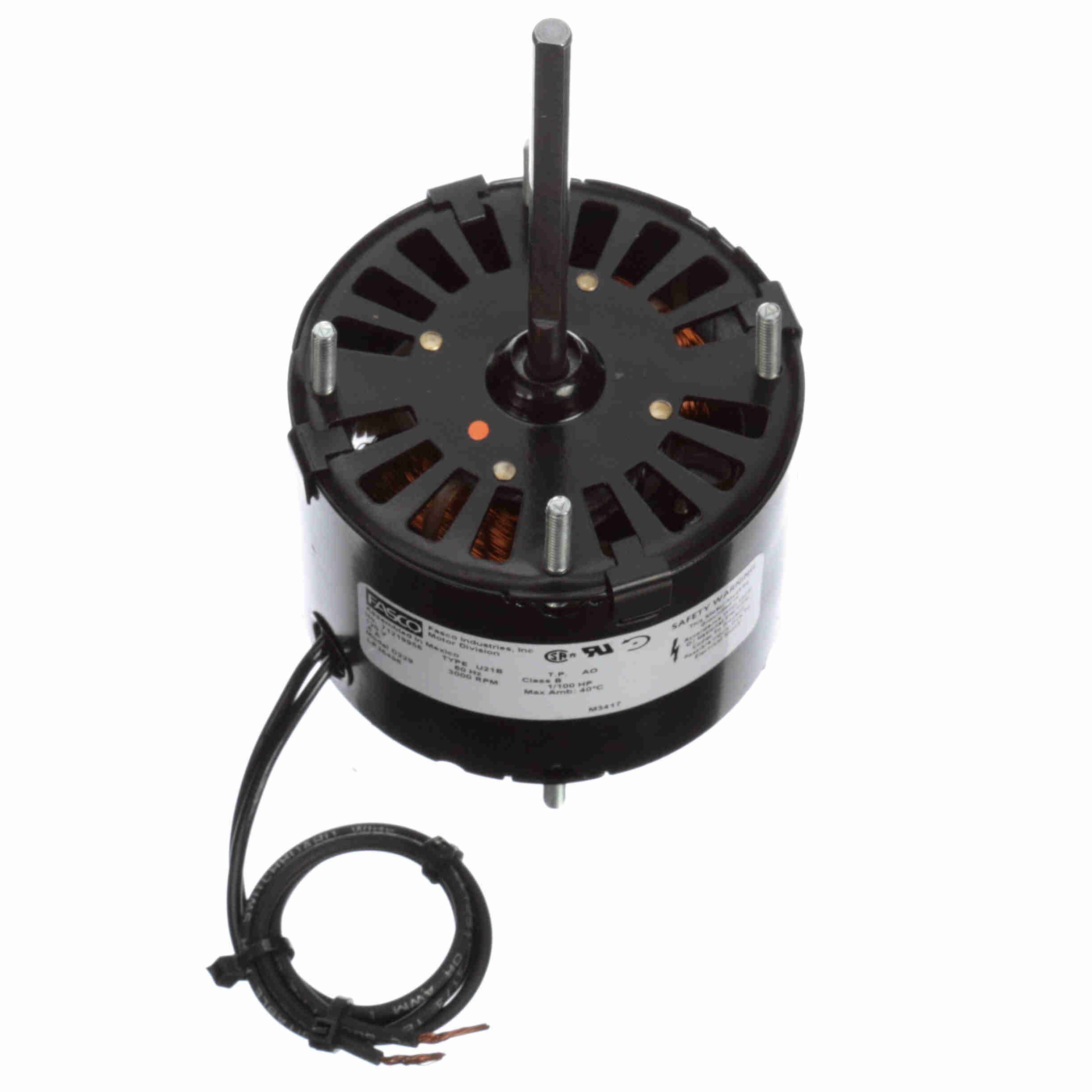 D229 Fasco 1/100HP Fan & Blower Electric Motor, 3000RPM - 0